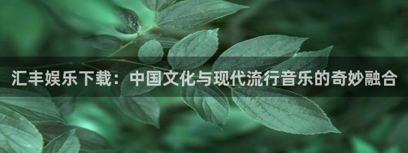 好彩运体育1招商：汇丰娱乐下载：中国文化与现代流行音乐的奇妙融合