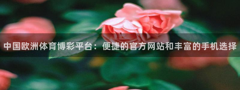 好彩运平台开户：中国欧洲体育博彩平台：便捷的官方网站和丰富的手机选择