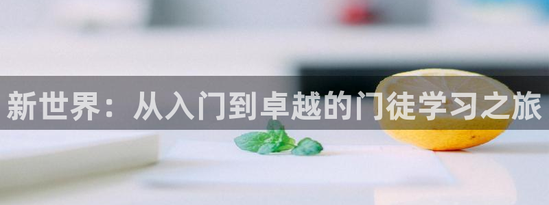 好彩运登陆：新世界：从入门到卓越的门徒学习之旅